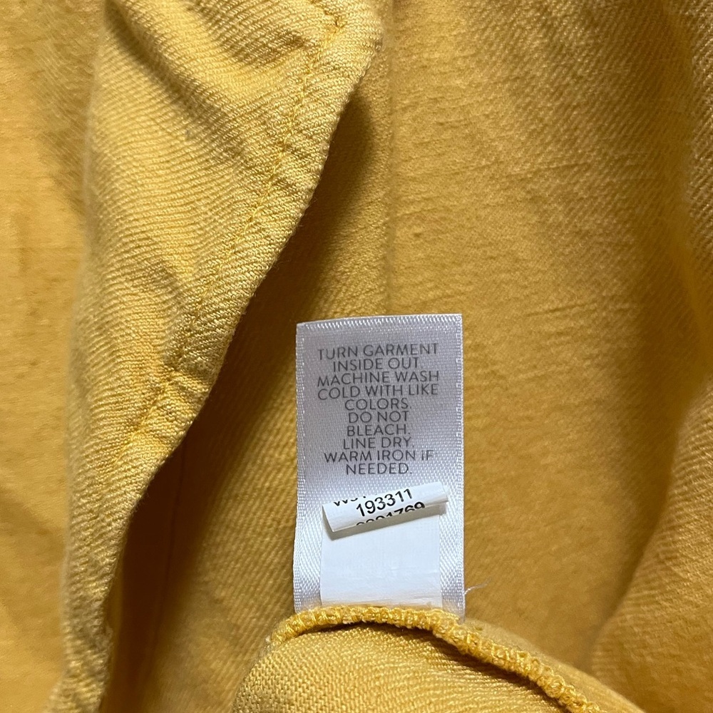 J. Jill Linen Rayon Drawstring Jacket Yellow Button Front Lagenlook Size Large - Picture 5 of 8